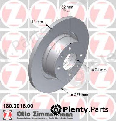  ZIMMERMANN part 180.3016.00 (180301600) Brake Disc