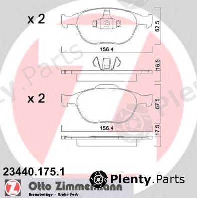  ZIMMERMANN part 23440.175.1 (234401751) Brake Pad Set, disc brake