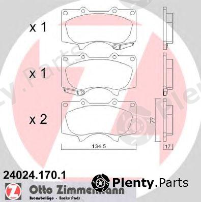  ZIMMERMANN part 24024.170.1 (240241701) Brake Pad Set, disc brake