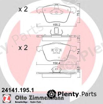  ZIMMERMANN part 24141.195.1 (241411951) Brake Pad Set, disc brake