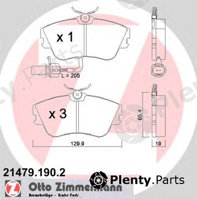  ZIMMERMANN part 21479.190.2 (214791902) Brake Pad Set, disc brake