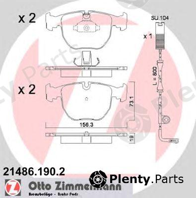  ZIMMERMANN part 21486.190.2 (214861902) Brake Pad Set, disc brake