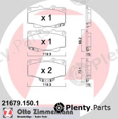  ZIMMERMANN part 21679.150.1 (216791501) Brake Pad Set, disc brake