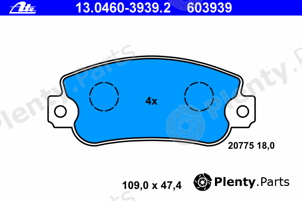  ATE part 13.0460-3939.2 (13046039392) Brake Pad Set, disc brake