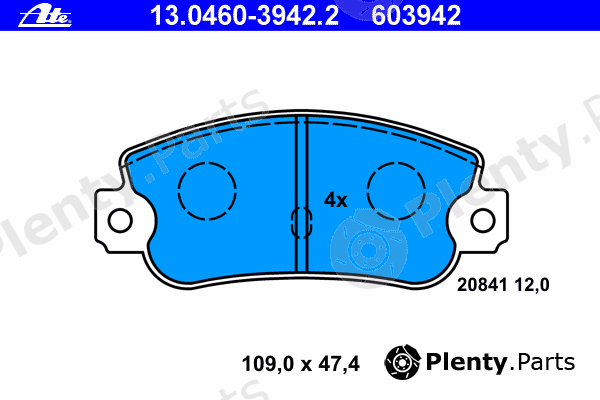  ATE part 13.0460-3942.2 (13046039422) Brake Pad Set, disc brake