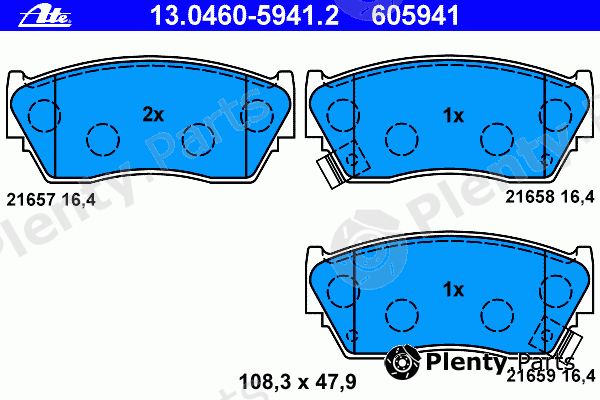  ATE part 13.0460-5941.2 (13046059412) Brake Pad Set, disc brake