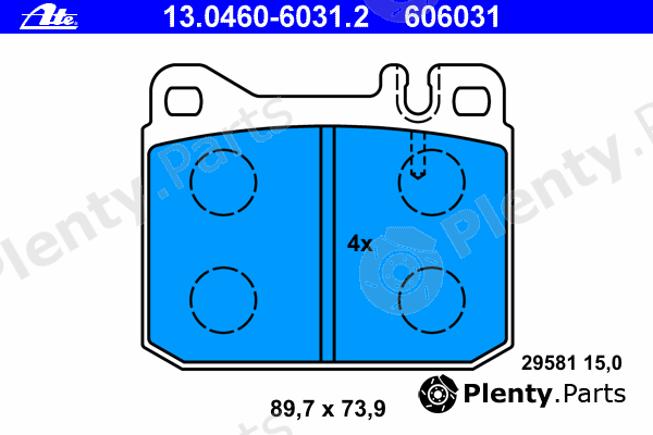  ATE part 13.0460-6031.2 (13046060312) Brake Pad Set, disc brake