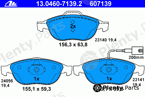  ATE part 13.0460-7139.2 (13046071392) Brake Pad Set, disc brake