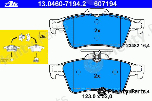  ATE part 13.0460-7194.2 (13046071942) Brake Pad Set, disc brake