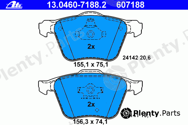  ATE part 13.0460-7188.2 (13046071882) Brake Pad Set, disc brake