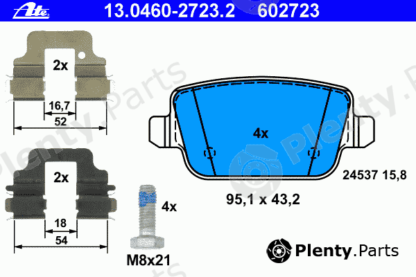  ATE part 13.0460-2723.2 (13046027232) Brake Pad Set, disc brake