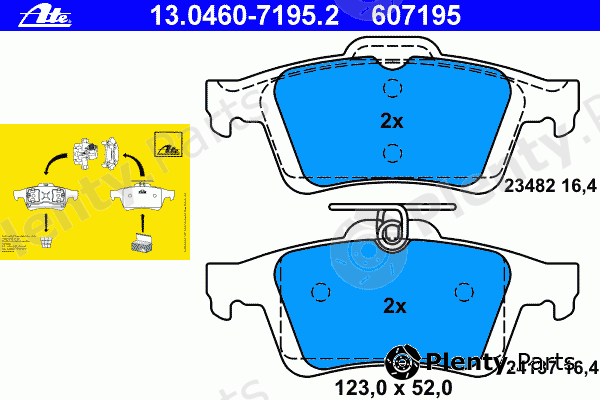  ATE part 13.0460-7195.2 (13046071952) Brake Pad Set, disc brake