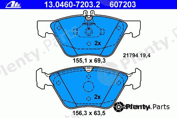  ATE part 13.0460-7203.2 (13046072032) Brake Pad Set, disc brake