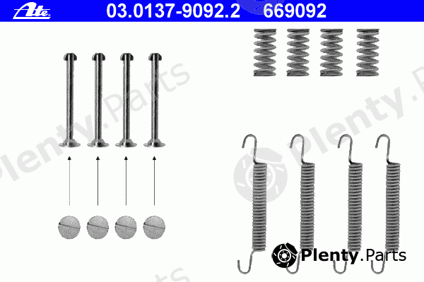  ATE part 03.0137-9092.2 (03013790922) Accessory Kit, parking brake shoes