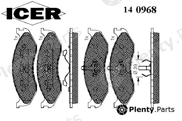  ICER part 140968 Brake Pad Set, disc brake