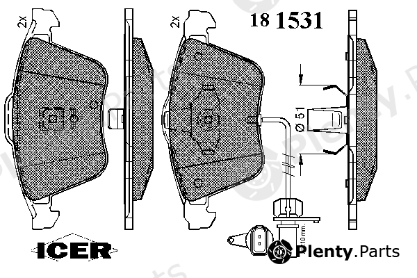  ICER part 181531 Brake Pad Set, disc brake