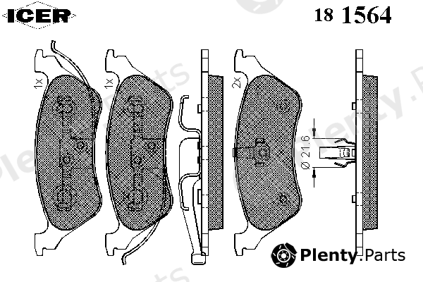  ICER part 181564 Brake Pad Set, disc brake