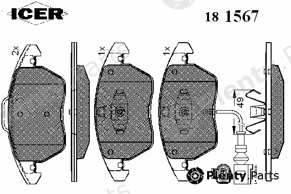  ICER part 181567 Brake Pad Set, disc brake
