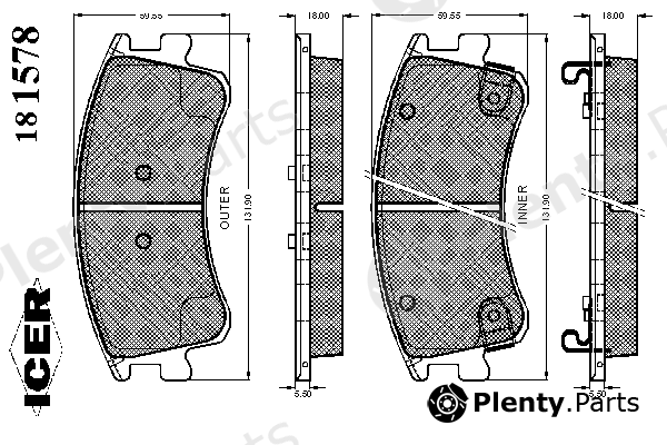  ICER part 181578 Brake Pad Set, disc brake