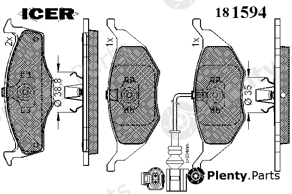  ICER part 181594 Brake Pad Set, disc brake