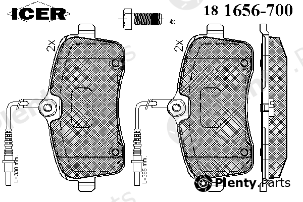  ICER part 181656-700 (181656700) Brake Pad Set, disc brake