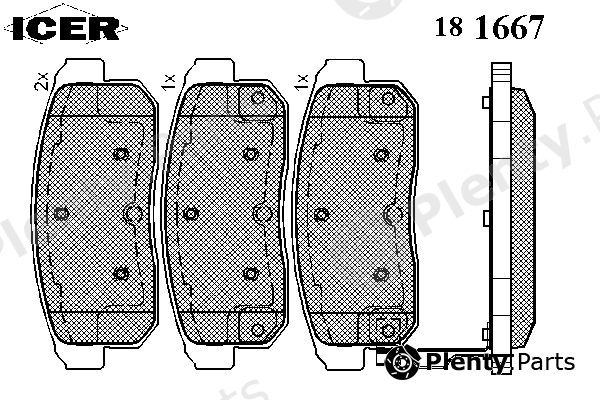  ICER part 181667 Brake Pad Set, disc brake