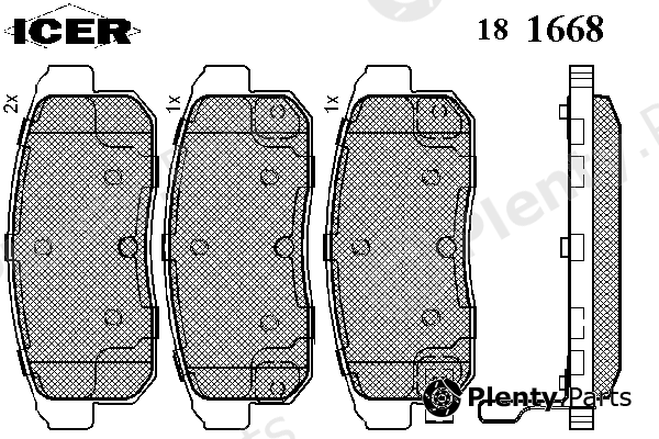  ICER part 181668 Brake Pad Set, disc brake