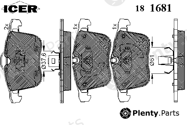  ICER part 181681 Brake Pad Set, disc brake