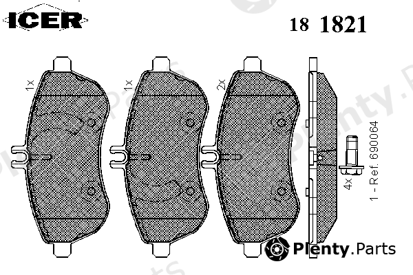  ICER part 181821 Brake Pad Set, disc brake