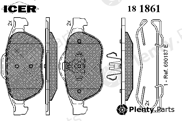  ICER part 181861 Brake Pad Set, disc brake