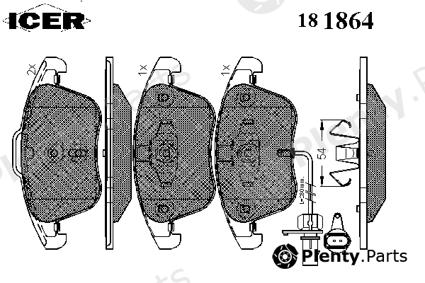  ICER part 181864 Brake Pad Set, disc brake
