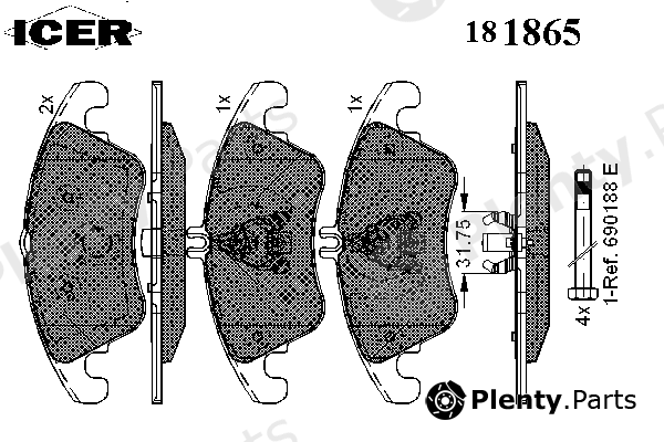 ICER part 181865 Brake Pad Set, disc brake