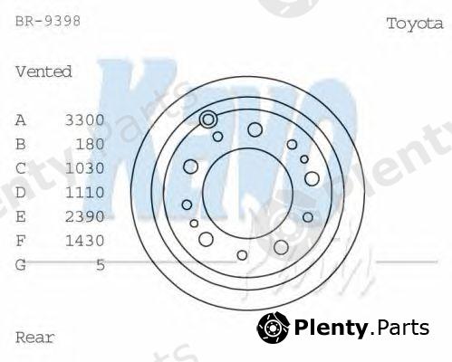  KAVO PARTS part BR-9398 (BR9398) Brake Disc