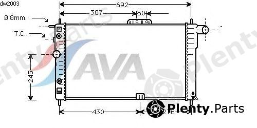  AVA QUALITY COOLING part DW2003 Radiator, engine cooling