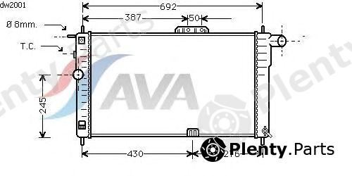  AVA QUALITY COOLING part DWA2001 Radiator, engine cooling