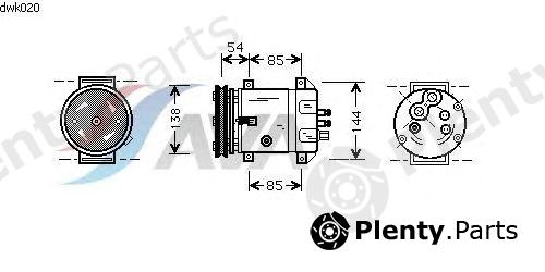 AVA QUALITY COOLING part DWK020 Compressor, air conditioning