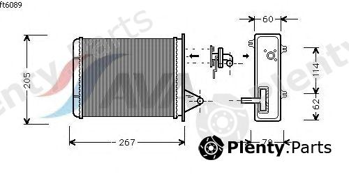  AVA QUALITY COOLING part FT6089 Heat Exchanger, interior heating