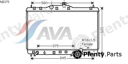  AVA QUALITY COOLING part HD2173 Radiator, engine cooling