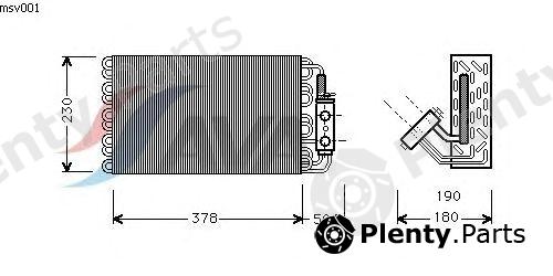  AVA QUALITY COOLING part MSV001 Evaporator, air conditioning