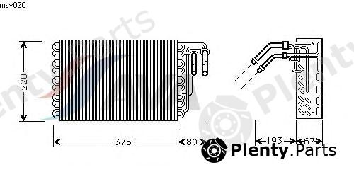  AVA QUALITY COOLING part MSV020 Evaporator, air conditioning
