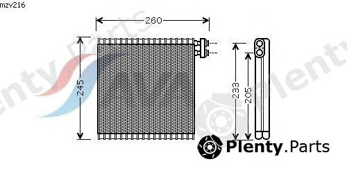 AVA QUALITY COOLING part MZV216 Evaporator, air conditioning