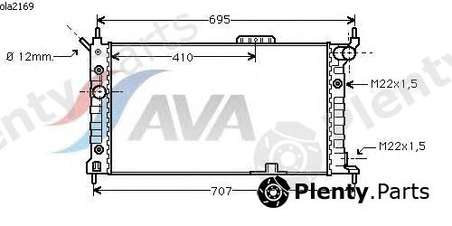  AVA QUALITY COOLING part OLA2169 Radiator, engine cooling
