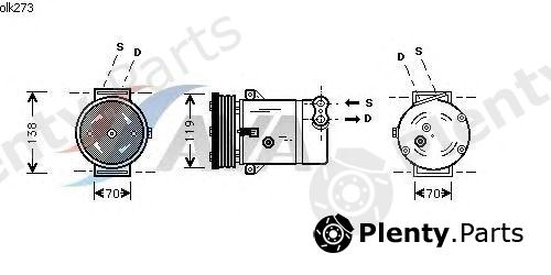  AVA QUALITY COOLING part OLAK273 Compressor, air conditioning