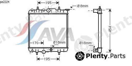  AVA QUALITY COOLING part PE2224 Radiator, engine cooling