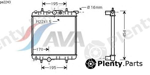  AVA QUALITY COOLING part PE2243 Radiator, engine cooling