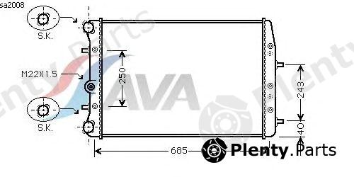 AVA QUALITY COOLING part SA2008 Radiator, engine cooling