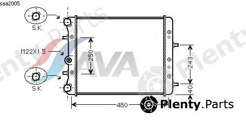  AVA QUALITY COOLING part SAA2005 Radiator, engine cooling