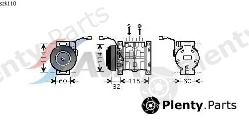  AVA QUALITY COOLING part SZK110 Compressor, air conditioning