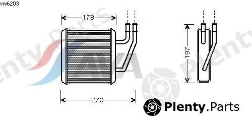  AVA QUALITY COOLING part VW6203 Heat Exchanger, interior heating