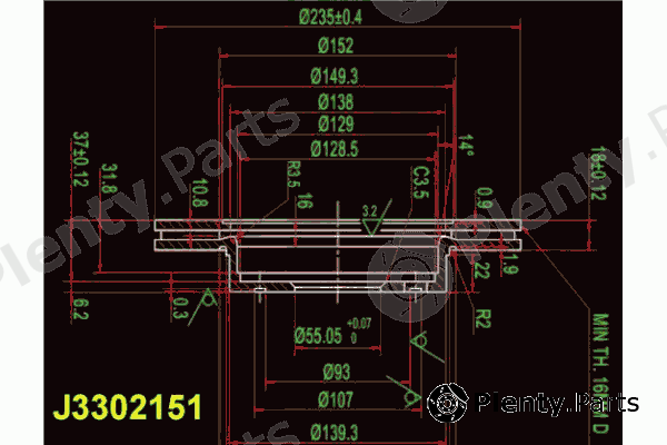  NIPPARTS part J3302151 Brake Disc